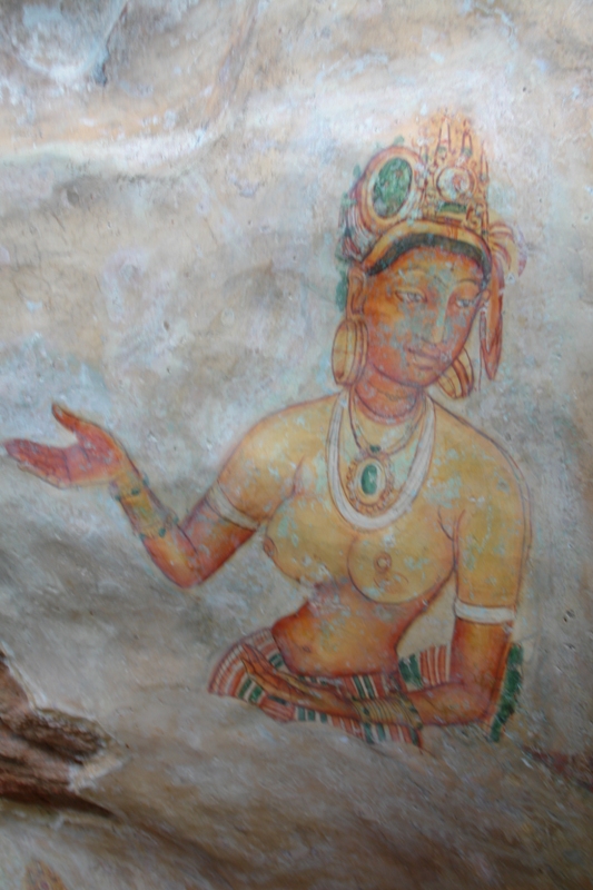 Замечательные настенные фрески, им 1500 лет, Сигирия, Шри-Ланка (Antient fresks. In excellent condition, Sigiriya, Sri-Lanka)